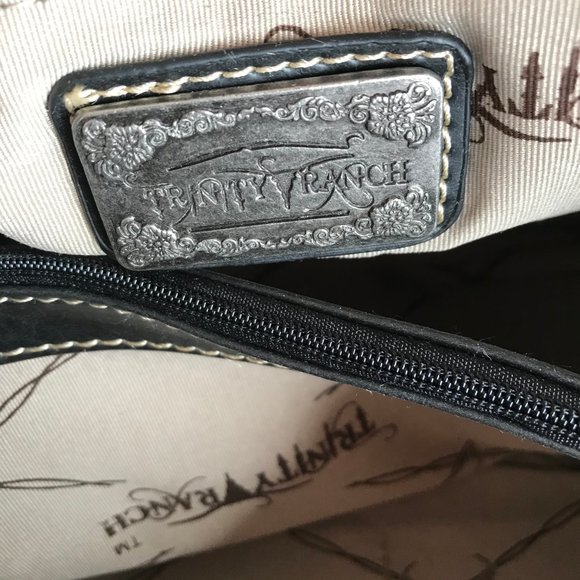 TRINITY RANCH Teal Tooled Genuine Leather Bag - Picture 12 of 15